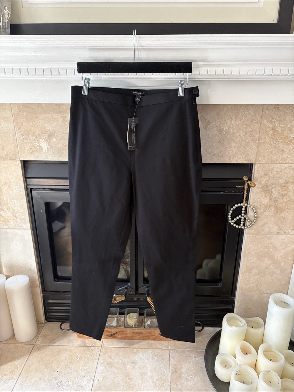 Banana Republic Factory Black Tapered Dress Pants